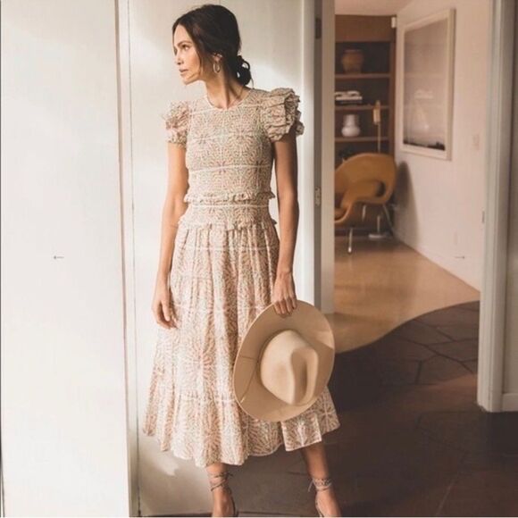 Cleobella Emmy Midi Dress in Pigment Tile-K6 - Picture 1 of 8